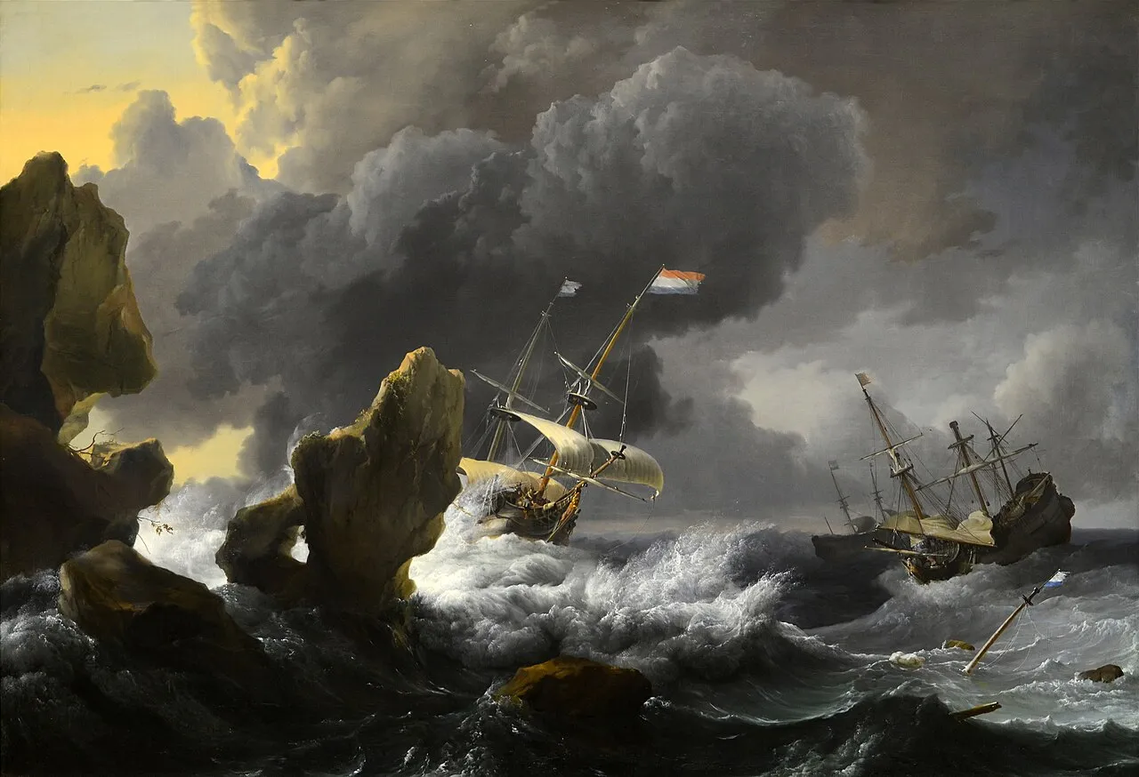 폭풍우 속의 범선 — 루돌프 바쿠이젠